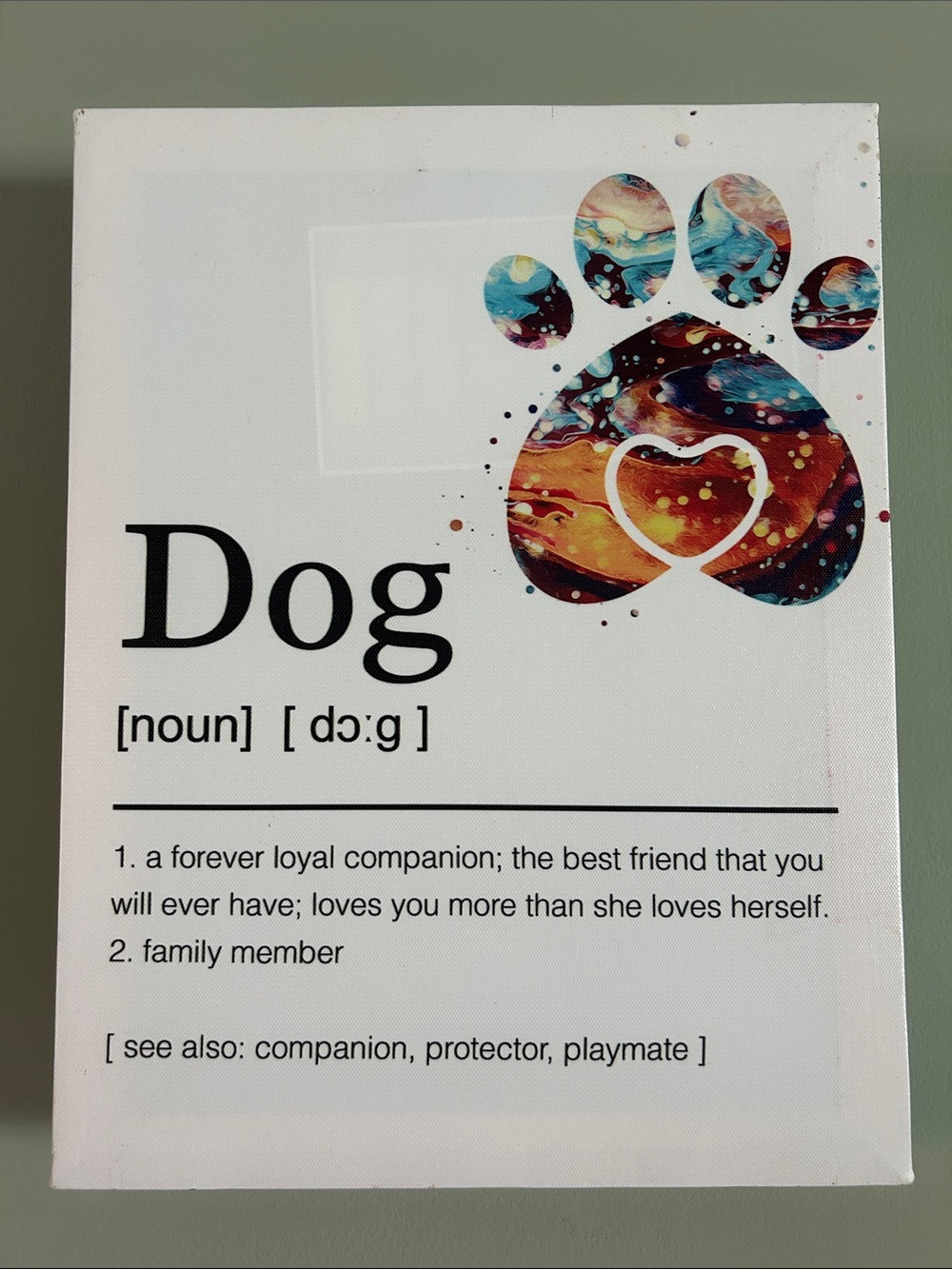 Source Unknown Multicolor Paw Heart Dog Definition Art Print